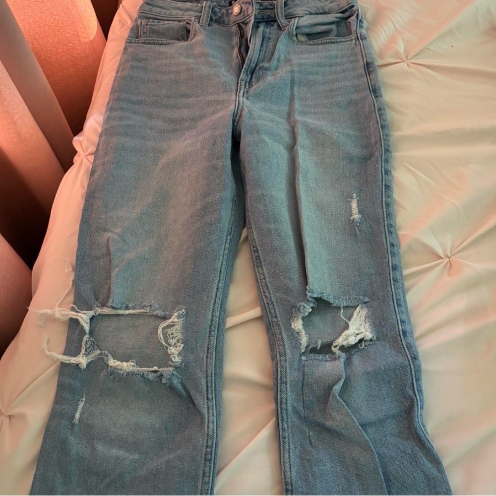 Hollister Light Blue Distressed Boyfriend Jeans